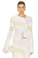Acne Studios Knit Sweater in Off White & Cream, view 1, click to view large image.