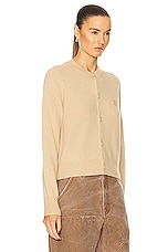 Acne Studios Face Regular Cardigan in Biscuit Beige, view 2, click to view large image.