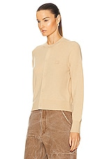 Acne Studios Face Regular Cardigan in Biscuit Beige, view 3, click to view large image.