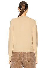 Acne Studios Face Regular Cardigan in Biscuit Beige, view 4, click to view large image.