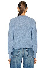 Acne Studios Face Regular Cardigan in Steel Blue Melange, view 4, click to view large image.