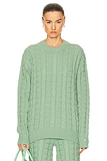 Acne Studios Face Knit Pullover Sweater in Sage Green, view 1, click to view large image.