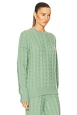 Acne Studios Face Knit Pullover Sweater in Sage Green, view 2, click to view large image.