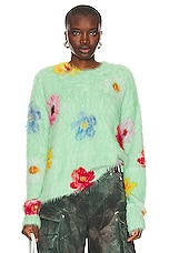 Acne Studios Pullover Sweater in Light Green, view 1, click to view large image.