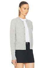 Acne Studios New Keva Face Cardigan in Light Grey Melange, view 2, click to view large image.