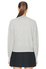 Acne Studios New Keva Face Cardigan in Light Grey Melange, view 4, click to view large image.