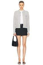 Acne Studios New Keva Face Cardigan in Light Grey Melange, view 5, click to view large image.