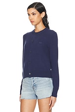 Acne Studios Face Cardigan in Midievel Blue, view 3, click to view large image.