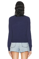 Acne Studios Face Cardigan in Midievel Blue, view 4, click to view large image.