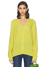Acne Studios Face Cardigan in Dusty Yellow, view 1, click to view large image.