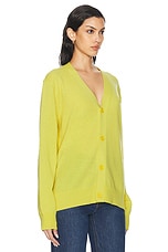 Acne Studios Face Cardigan in Dusty Yellow, view 2, click to view large image.