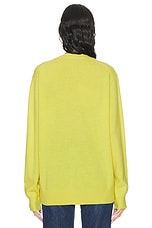 Acne Studios Face Cardigan in Dusty Yellow, view 4, click to view large image.