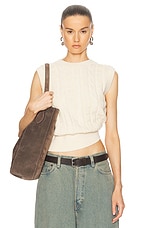 Acne Studios Face Knit Vest in Oatmeal Melange, view 1, click to view large image.
