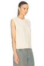 Acne Studios Face Knit Vest in Oatmeal Melange, view 2, click to view large image.