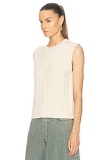 Acne Studios Face Knit Vest in Oatmeal Melange, view 3, click to view large image.