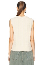 Acne Studios Face Knit Vest in Oatmeal Melange, view 4, click to view large image.