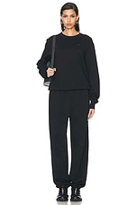 Acne Studios Fairah Face Sweatshirt in Black, view 5, click to view large image.