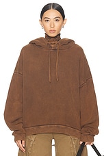 Acne Studios Fester Hoodie in Chocolate Brown, view 1, click to view large image.