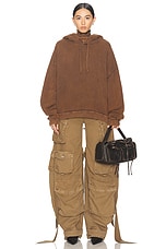 Acne Studios Fester Hoodie in Chocolate Brown, view 4, click to view large image.