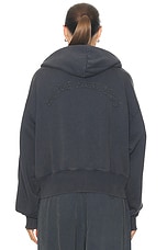 Acne Studios Felly Gothic Logo Zip Up Hoodie in Ocean Blue, view 4, click to view large image.