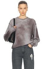 Acne Studios Koros Mohair Crewneck in Anthracite Grey, view 1, click to view large image.