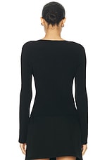 Acne Studios Kourtney V Neck Sweater in Black, view 3, click to view large image.