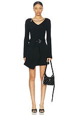 Acne Studios Kourtney V Neck Sweater in Black, view 4, click to view large image.