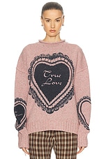 Acne Studios Kear Animation Sweater in Faded Pink, view 1, click to view large image.