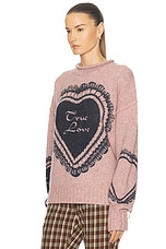 Acne Studios Kear Animation Sweater in Faded Pink, view 3, click to view large image.