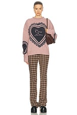 Acne Studios Kear Animation Sweater in Faded Pink, view 5, click to view large image.