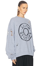 Acne Studios Franziska Sweatshirt in Blue Melange, view 2, click to view large image.