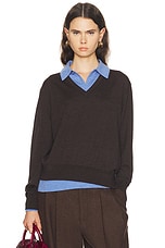 Acne Studios Kascha V-Neck Sweater in Brown & Blue | FWRD