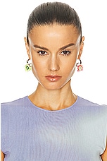 Acne Studios Earrings in Silver, Red, & Yellow, view 2, click to view large image.