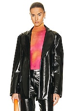 Acne Studios Leather Suit Jacket in Black, view 1, click to view large image.