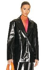Acne Studios Leather Suit Jacket in Black, view 2, click to view large image.