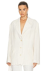 Acne Studios Rugged Hem Blazer in Warm White, view 1, click to view large image.