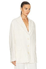 Acne Studios Rugged Hem Blazer in Warm White, view 2, click to view large image.