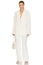 Acne Studios Rugged Hem Blazer in Warm White, view 4, click to view large image.
