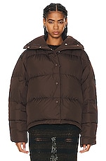 Acne Studios Puffer Jacket in Coffee Brown, view 2, click to view large image.