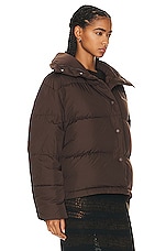 Acne Studios Puffer Jacket in Coffee Brown, view 3, click to view large image.