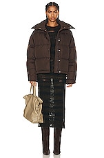 Acne Studios Puffer Jacket in Coffee Brown, view 5, click to view large image.