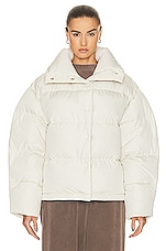 Acne Studios Puffer Jacket in Milk White, view 1, click to view large image.