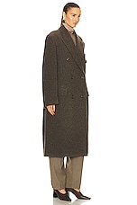 Acne Studios Long Coat in Taupe Grey, view 3, click to view large image.