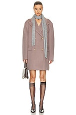 Acne Studios Belted Short Coat in Dusty Lilac, view 1, click to view large image.