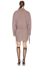 Acne Studios Belted Short Coat in Dusty Lilac, view 3, click to view large image.