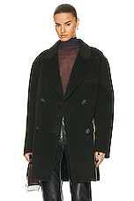 Acne Studios Belted Short Coat in Forest Green, view 2, click to view large image.
