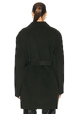 Acne Studios Belted Short Coat in Forest Green, view 4, click to view large image.