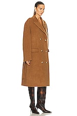 Acne Studios Belted Trench Coat in Camel Beige, view 3, click to view large image.