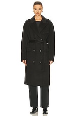 Acne Studios Belted Trench Coat in Charcoal Grey, view 1, click to view large image.