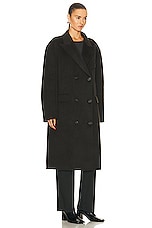 Acne Studios Belted Trench Coat in Charcoal Grey, view 3, click to view large image.